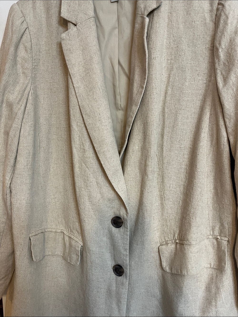 GAP Light Beige Linen-Blend Blazer